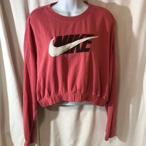 Nike Women's Rose Cropped Embroidered Sweatshirt, Size M